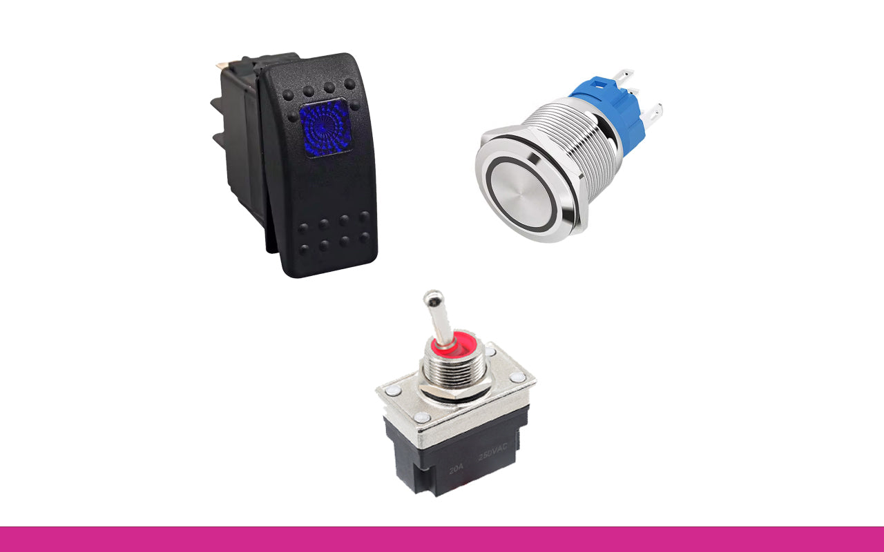 Panneau Interrupteur 6 Voies BAYWATT IP67 Avec LED Bi-Couleur - Pour Bateau, Yacht, Jet-Ski 12/24V