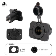 waterproof 12v 24v dc power socket with flush mounting bracket for marine boat sailboat rib bass boat or rv ideal for connecting dc accessories or standard cigar-plug devices