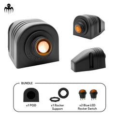amber led illuminated 12v rocker switch with ip65 waterproof surface mount pod enclosure for rib boats bass boats marine dashboard easy install no panel cutout