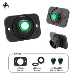 green led 12v rocker switch with ip65 seamless flush mounting bracket for marine rib boats bass boats dashboard panels creative multi purpose installation