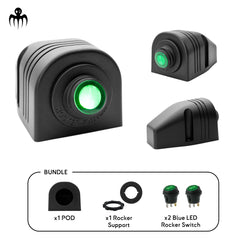 green led 12v rocker switch with ip65 waterproof surface mount pod bracket for rib boats bass boats dashboard creative marine multi purpose switch install