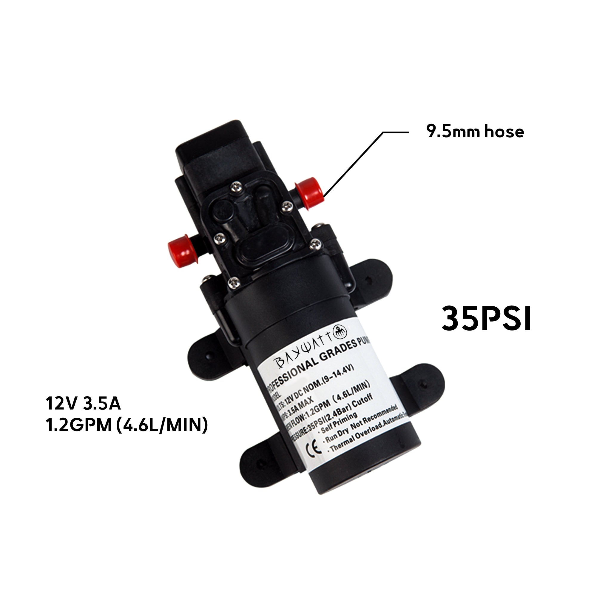 12VSelf-Priming Diaphragm Pump-3.8LMin-35PSI baywatt