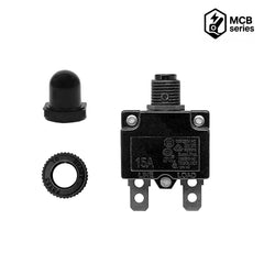 Disjoncteur thermique réarmable 15A unipolaire avec capot étanche IP67 pour panneau électrique de bateau
