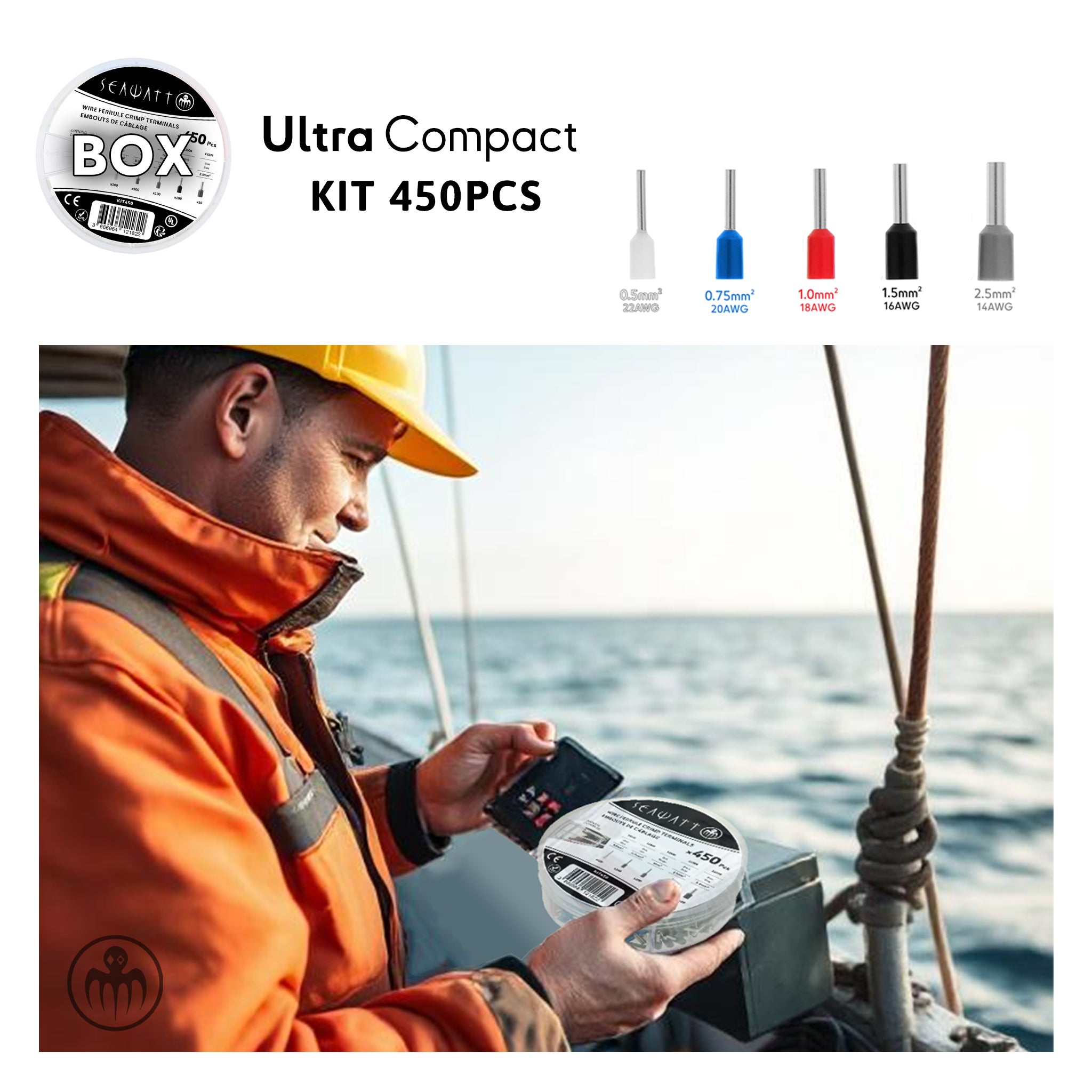 Assortiment de 450 embouts câblage isolés à sertir, embouts isolés colorés pour connexion fiable de fils électriques Baywatt