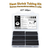 KSTG180 heat shrink tubing kit with glue, 180pcs neatly organized in a compact box, perfect for electrical connections Kit de gaines thermorétractables KSTG180 avec colle, 180 pièces soigneusement organisées dans une boîte compacte, idéal pour les connexions électriques Baywatt