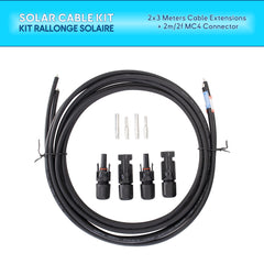 Kit de câbles solaires de 2x3 mètres avec connecteurs MC4 - Câbles flexibles pour une installation rapide et efficace dans les systèmes solaires Ref: PV43C Baywatt
