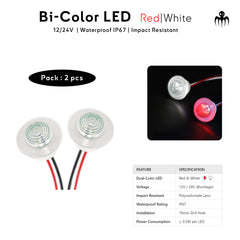 Eclairage Idéal pour l’éclairage du pont, du cockpit ou des marches rouge-blanc pour bateau, yachts Baywatt 12-24V percage 19mm