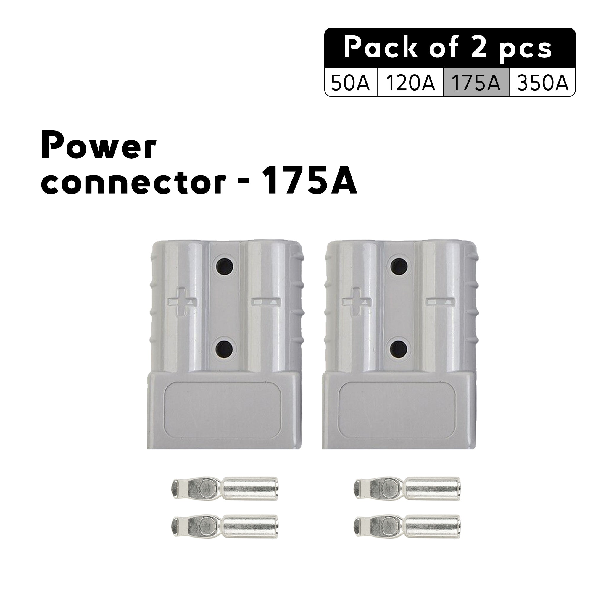 Pack of 2 powe connector 175A compatible Anderson / Littlefuse for battery application Baywatt.com