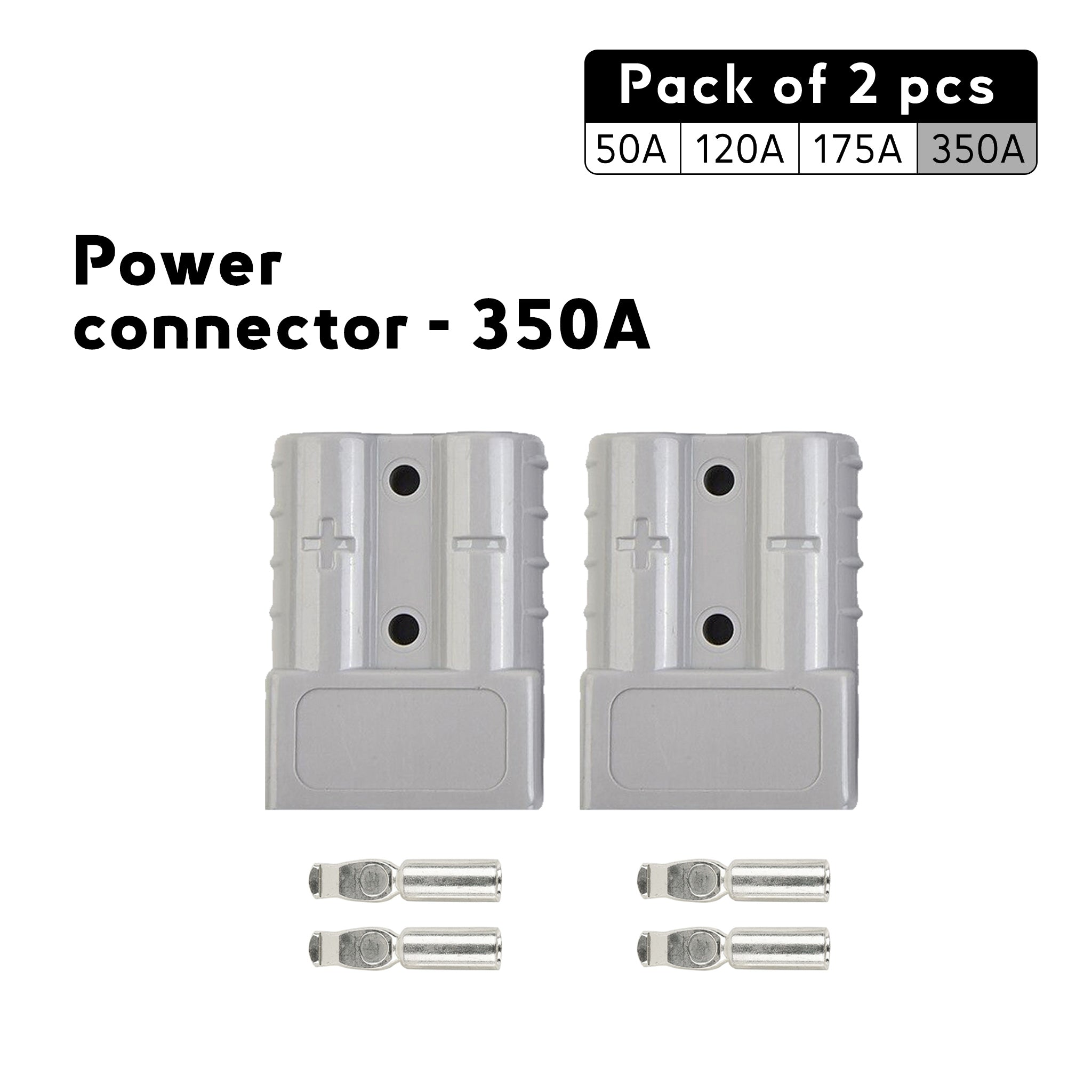 Power connector 350A compatible with Anderson Connector. including terminals Pack of 2pcs high amp Baywatt.com