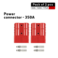 Pack de 2pcs, connecteur de puissance compatible Anderson 350A - model rouge fort amperage. application marine Baywatt.com