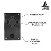 Panneau chargeur USB étanche pour bateau 12/24V – double sortie 5V (2.1A + 1A) avec capuchon