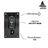 Panneau de commande étanche pour pompe de cale 12/24V avec interrupteur à bascule Auto-Off-Manuel, voyant LED et disjoncteur 10A intégré