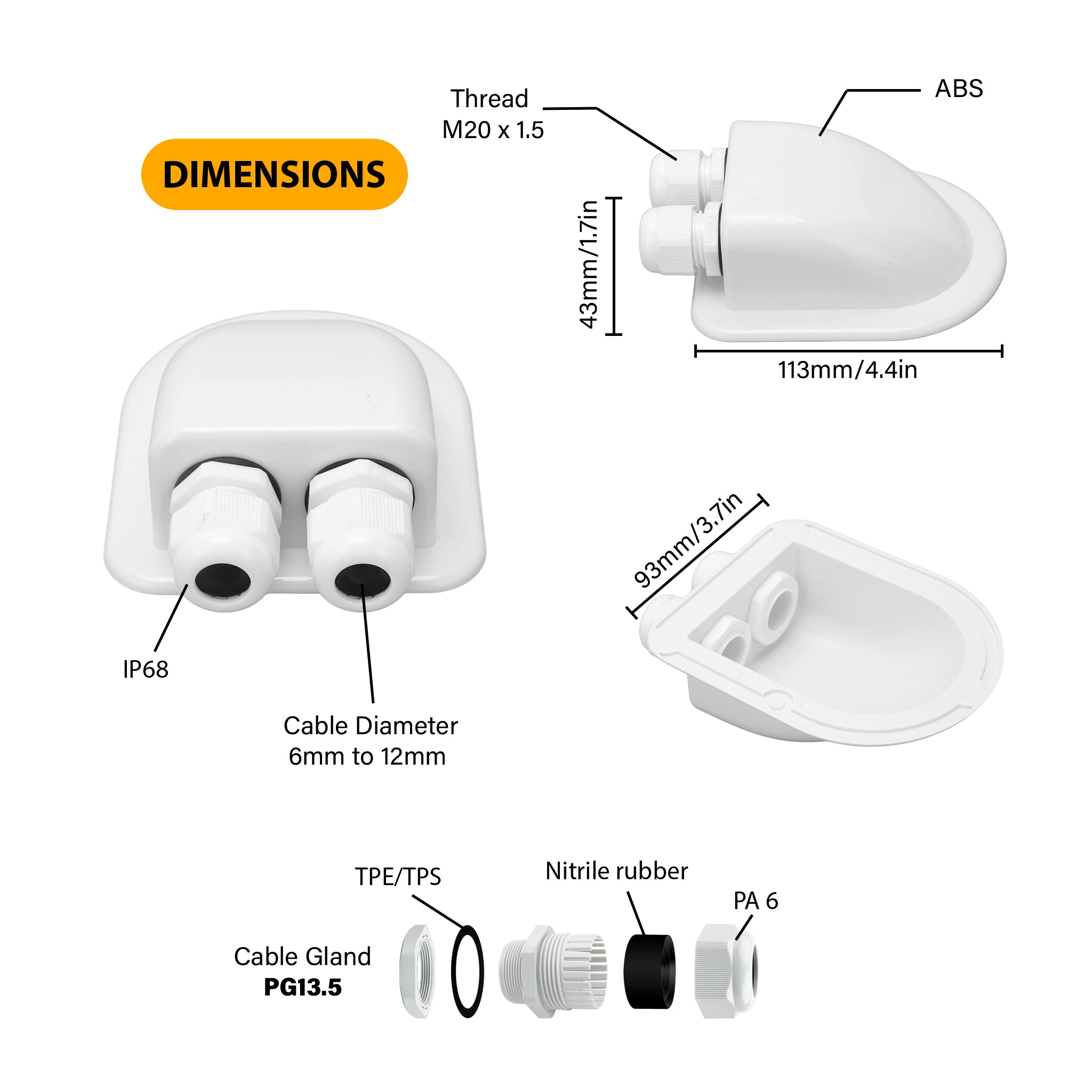 Passe cable etanche pour panneau solaire avec vue d'assemblage