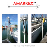 Perche de ponton AMARREX. Permet de garder les amarres ou aussieres au sec, bien rangées et toujours accessibles depuis le bateau.