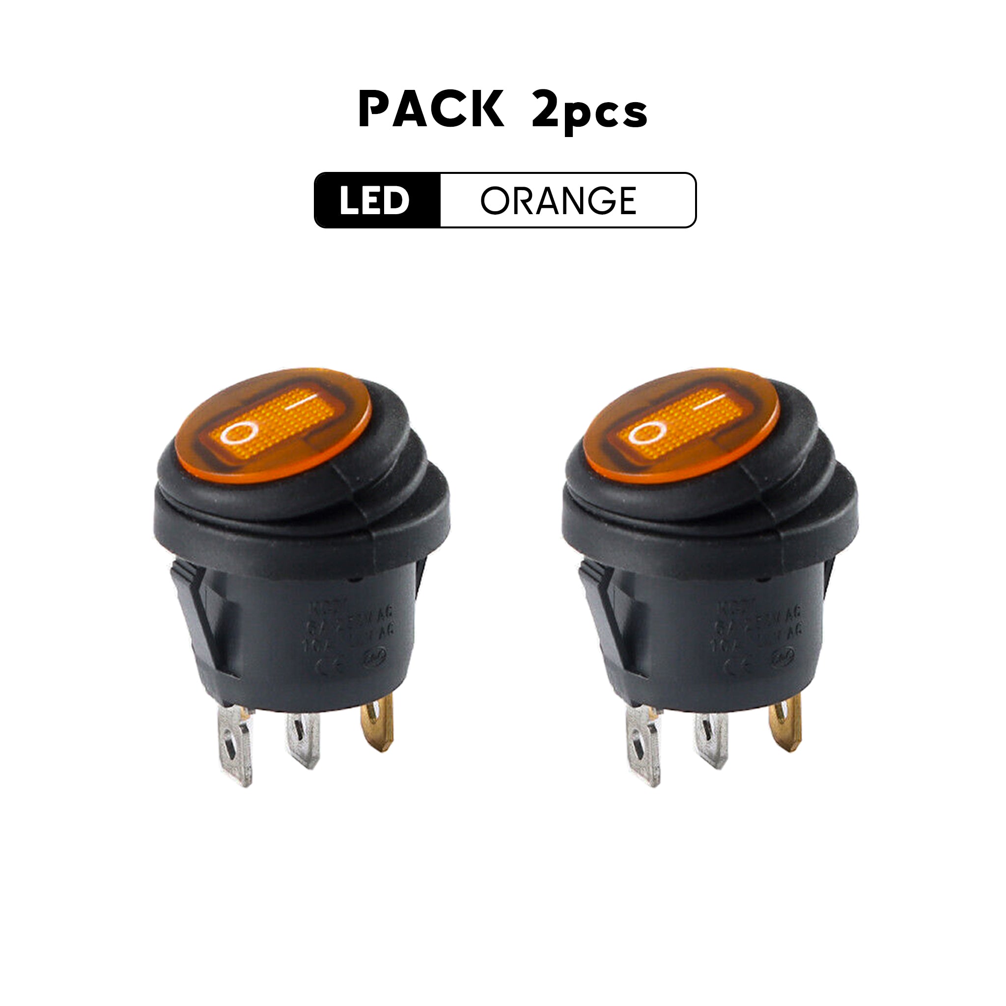 Pack deux interrupteurs etanches led orange pour utilisation exterieur cockpit  Baywatt.com