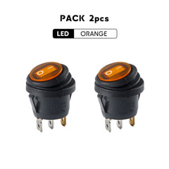 Pack deux interrupteurs etanches led orange pour utilisation exterieur cockpit  Baywatt.com