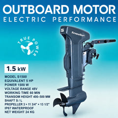 Baywatt Sea Walker S1500 removable outboard battery, 1.6kWh capacity, quick-swap 48V power pack for electric boating