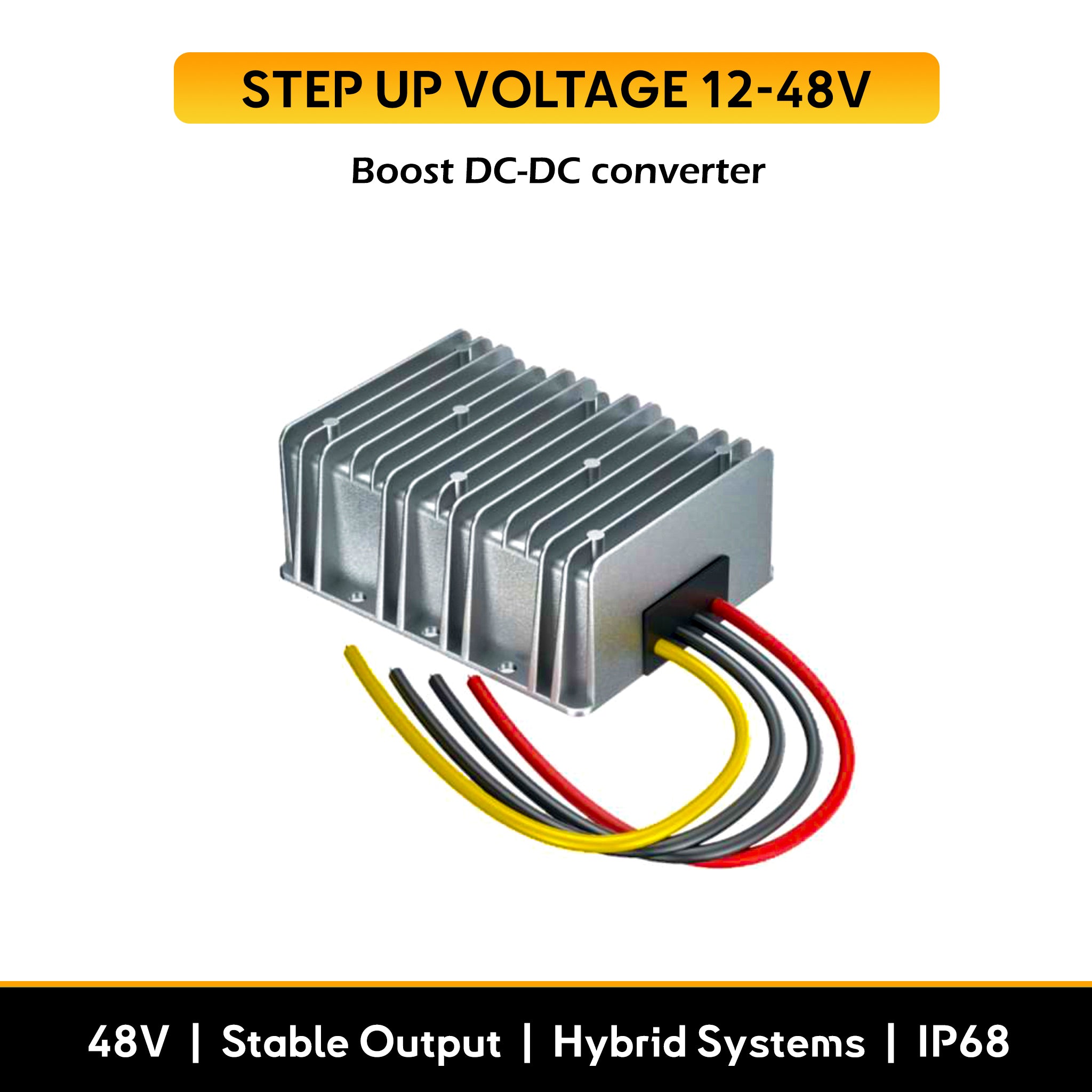 Booster 12V to 48V 560W 10AMP Marine Grade IP68 step-up voltage inverter for EV and Hybrid systems baywatt