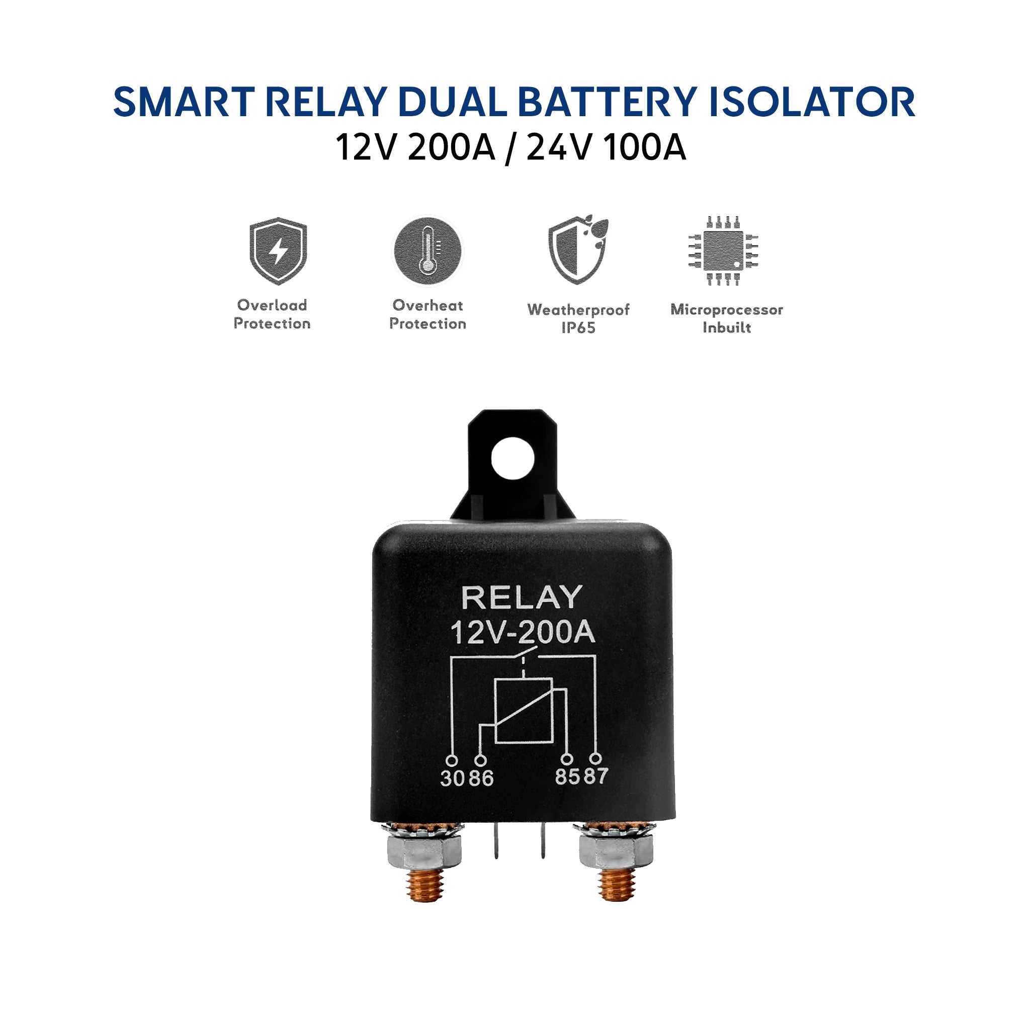 Smart Battery Isolator 12V 200 24V 100A Alternator Charger dual battery Boat Camping car