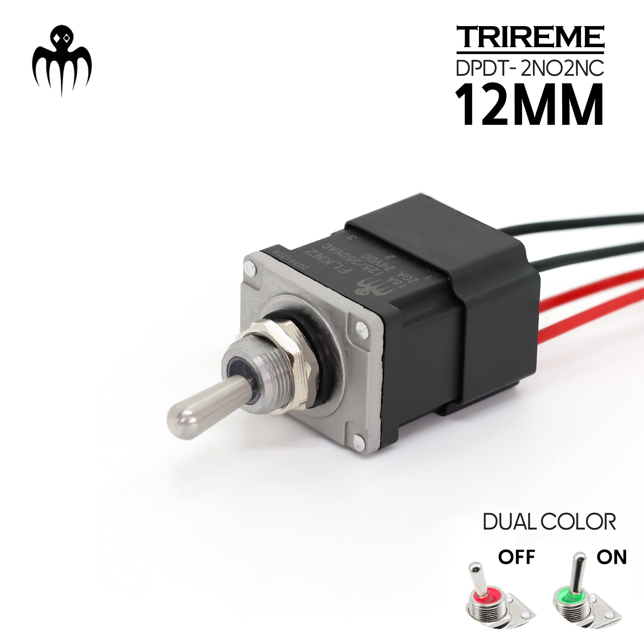 Toggle Switch 12mm 20A Inox316 dpdt 2no2nc waterproof ip67 marine-grade boat military application