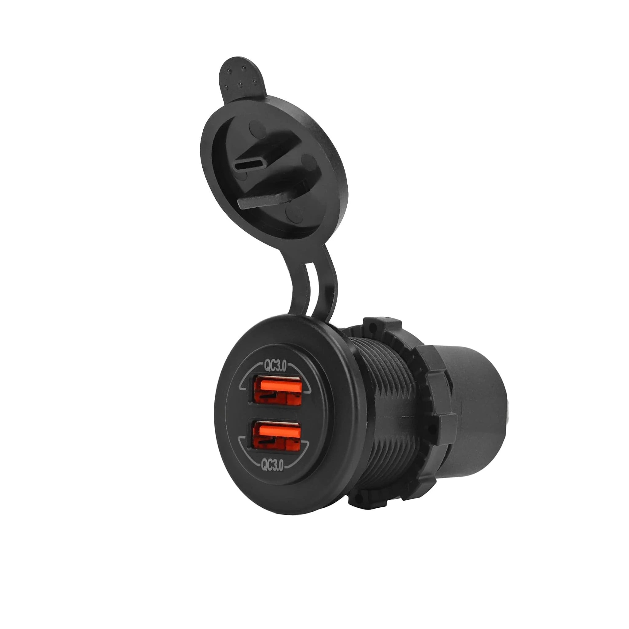 Chargeur USB Rapide 36W QC3.0 Etanche Bateau console 12V avec certificat ECE R10 Electromagnetique