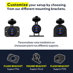 Chargeur USB Rapide pour application marine avec support personnalisable. Protection Electromagnetic avec Certificat ECE R10