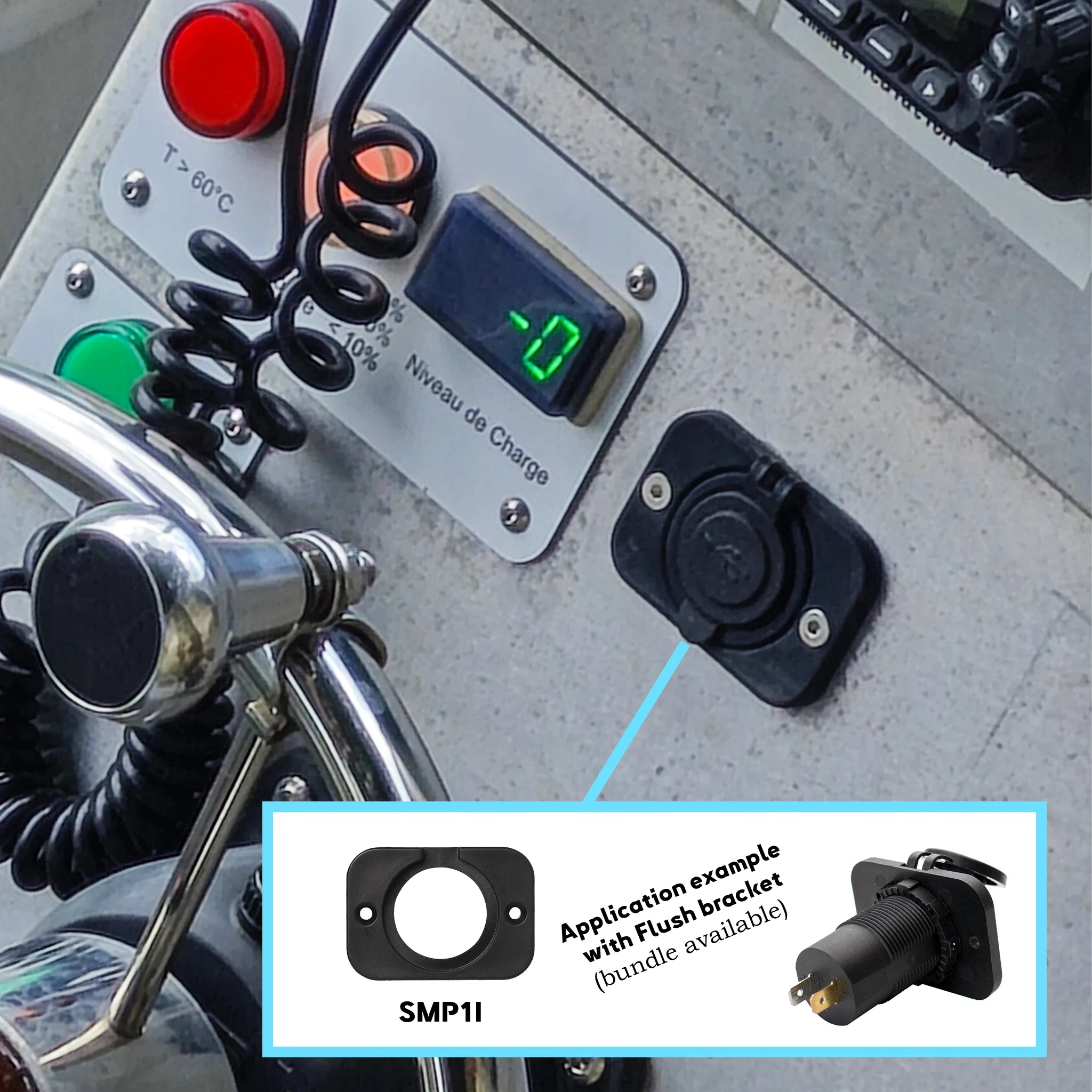 Chargeur USB QC3.0 et Type-C 60W étanche à charge rapide pour console de bateau