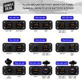 Panneaux encastrés 12/24V Baywatt 2 voies – Surveillance de batterie bateau avec voltmètre, ampèremètre et chargeur usb rapide 60W