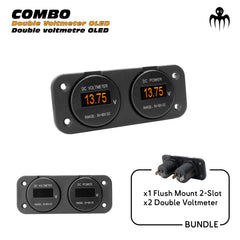 Dual OLED marine voltmeter panel with real time battery monitoring for boats yachts sailboats 8-60V