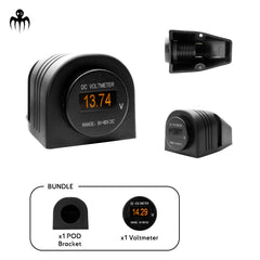 Voltmètre OLED compact Baywatt avec support POD pour installation électrique marine discrète sur petit voilier ou dériveur