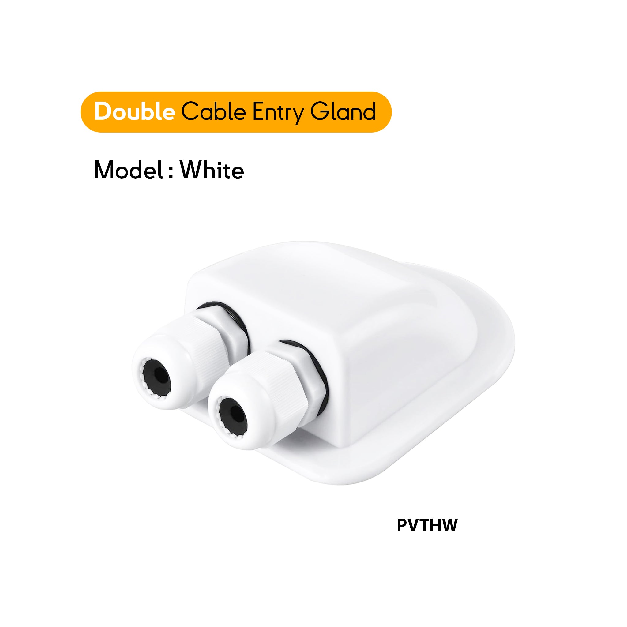 Double cable entry gland white model for boat application solar cable mc4 marine electricity Baywatt.com