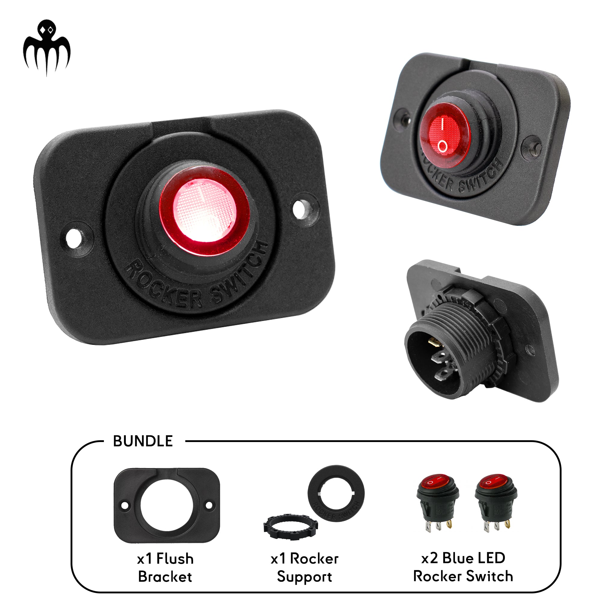 interrupteur bascule led rouge 12v avec support plat etanche ip65 pour tableau de bord bateau semi rigide bateau de plaisance ou bateau de peche promenade support integre support a plaquer