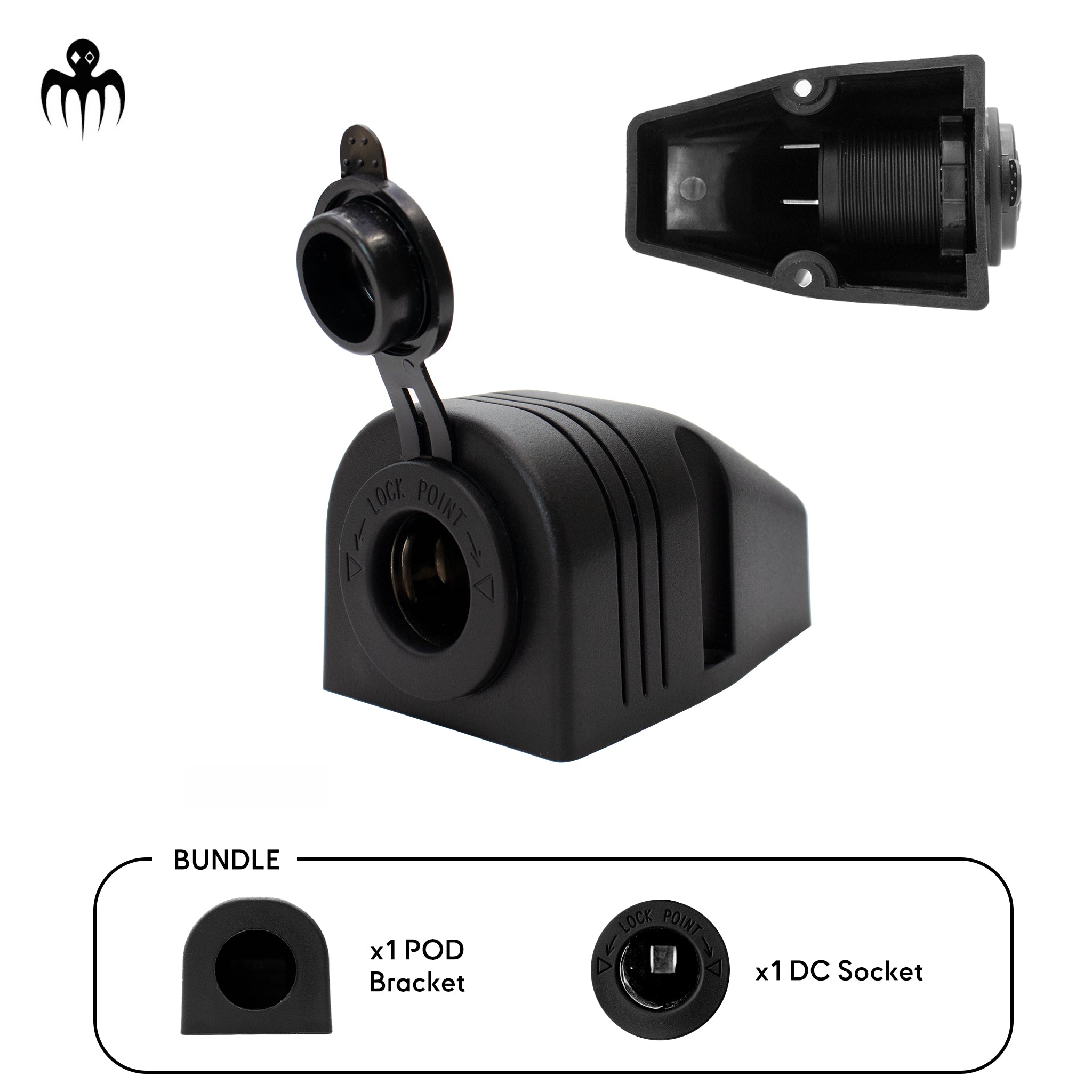 POD bracket marine DC socket 12V 24V - surface mount accessory for boat dashboards - chargeur rapide bateau