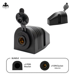 prise din 6145 avec support surface pour bateau yacht camping car et vehicule utilitaire