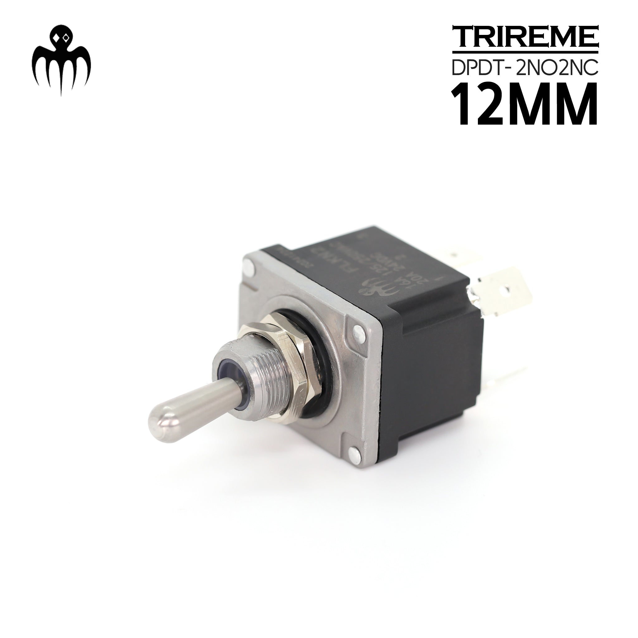 toggle switch 12mm 12-24v dpdt 2no2nc trireme series by baywatt