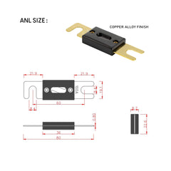 ANL Fuse Gold plated copper alloy finish high performance baywatt marine 