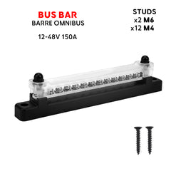 Baywatt Marine Bus Bar  6 or 12 M4 Stud distribution block ailable immediately on Baywatt.com