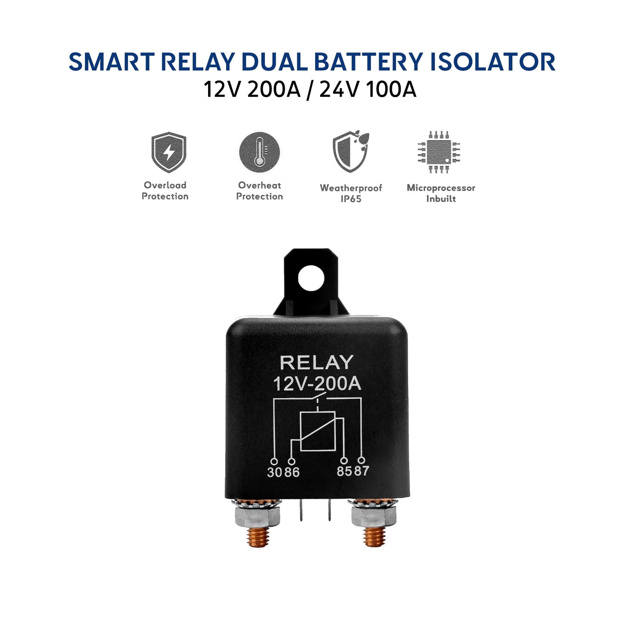 Smart battery isolator - relay 250A baywatt marine supply get more watt at sea