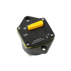 Disjoncteur thermique à montage sur panneau avec réinitialisation manuelle et interrupteur marche/arrêt. Parfait pour les applications nécessitant une protection contre les surcharges et un contrôle manuel de l'alimentation Baywatt Dedicated marine supplies