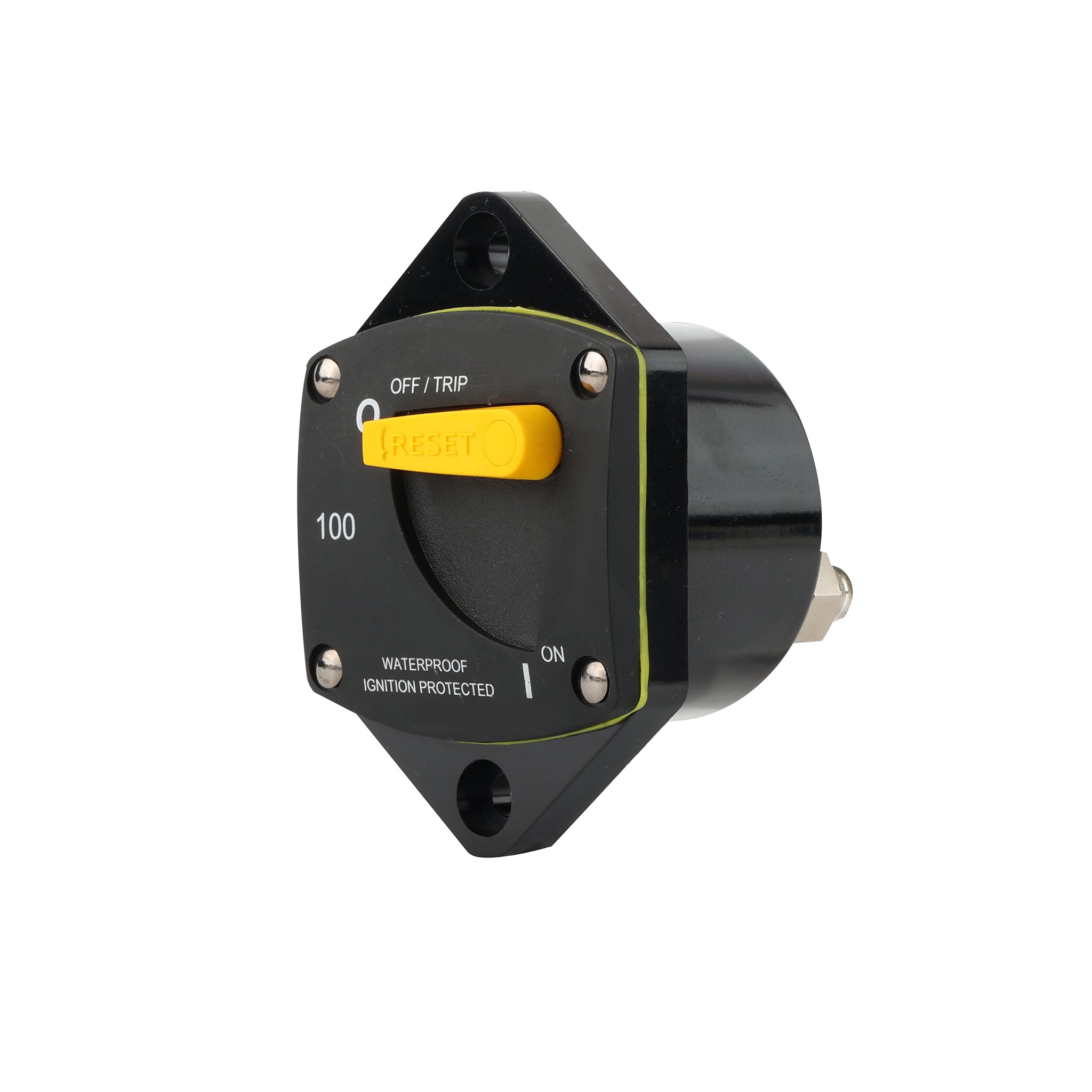 Panel-mount thermal circuit breaker with manual reset and on/off switch. marine grade. Ideal for applications requiring overload protection and manual power control - Baywatt - Dedicated marine supplies