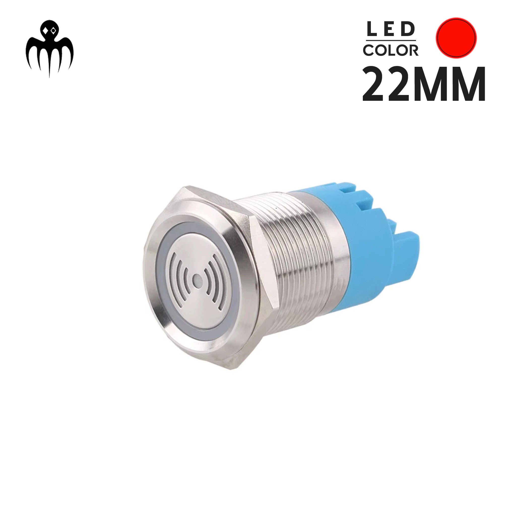 Buzzer 12V étanche IP67 avec LED rouge, avertisseur sonore de panneau 22mm pour alarme marine et tableau de commande