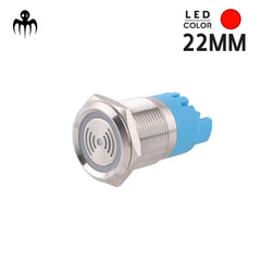 Buzzer 12V étanche IP67 avec LED rouge, avertisseur sonore de panneau 22mm pour alarme marine et tableau de commande