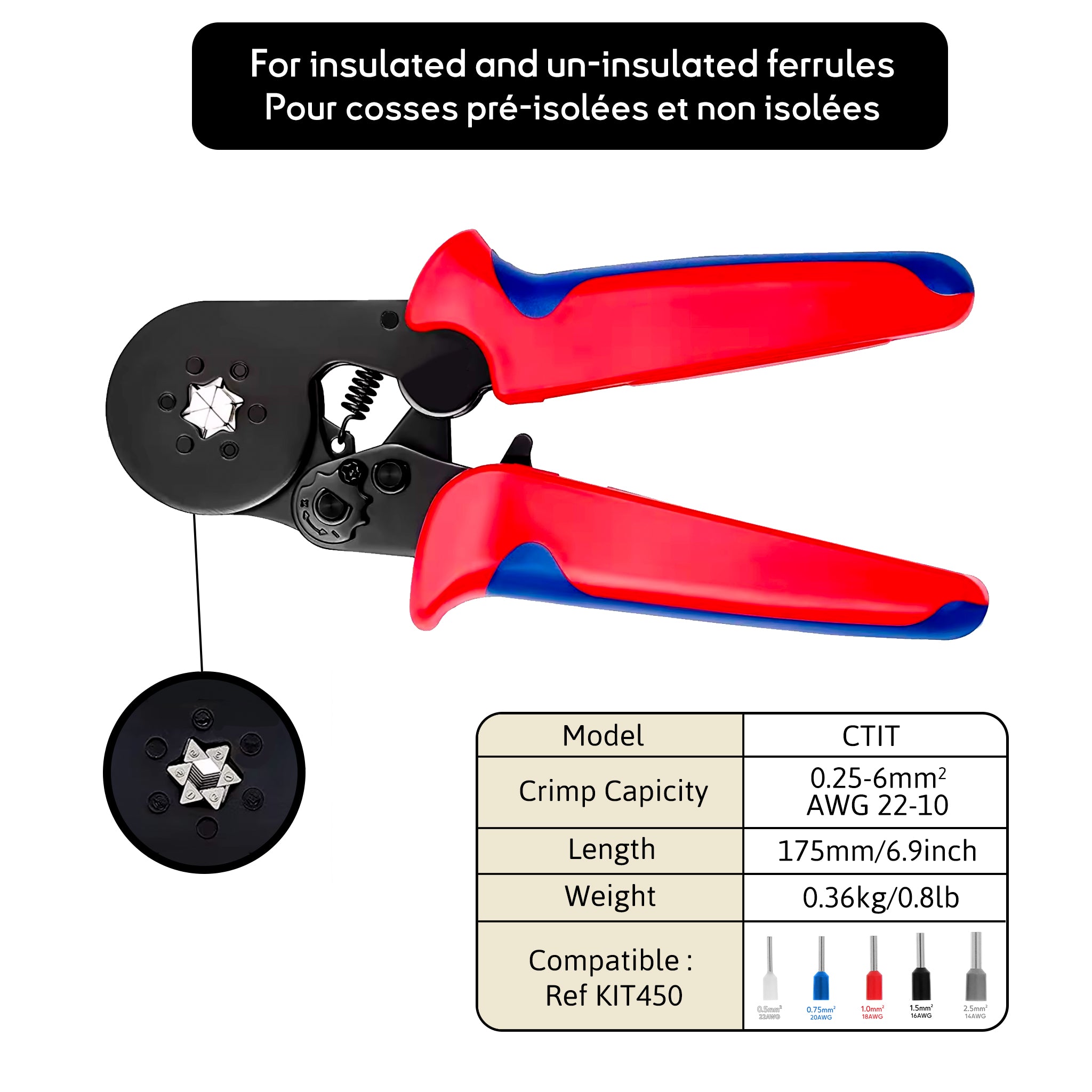 Ratchet Crimping Tool Crimper Pliers For Crimp Cable Ferrules Terminals - View #9