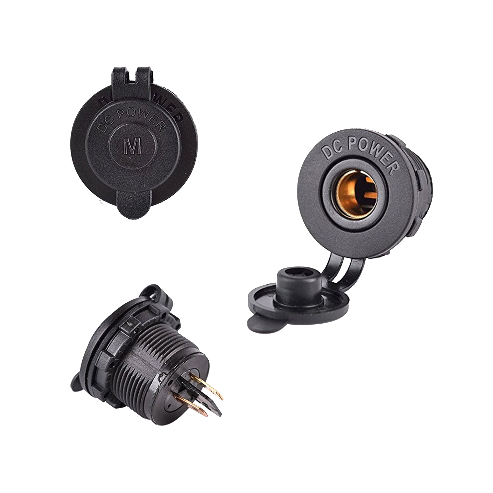 Flat DIN Standard Plug For On-Board Socket DIN EN ISO 4165 – 12V With Screw Contacts, Black
