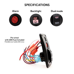 Panneau de commande de pompe de cale avec voyant LED, avertisseur sonore 85dB, et interrupteur 12V 20A marche/arrêt Baywatt