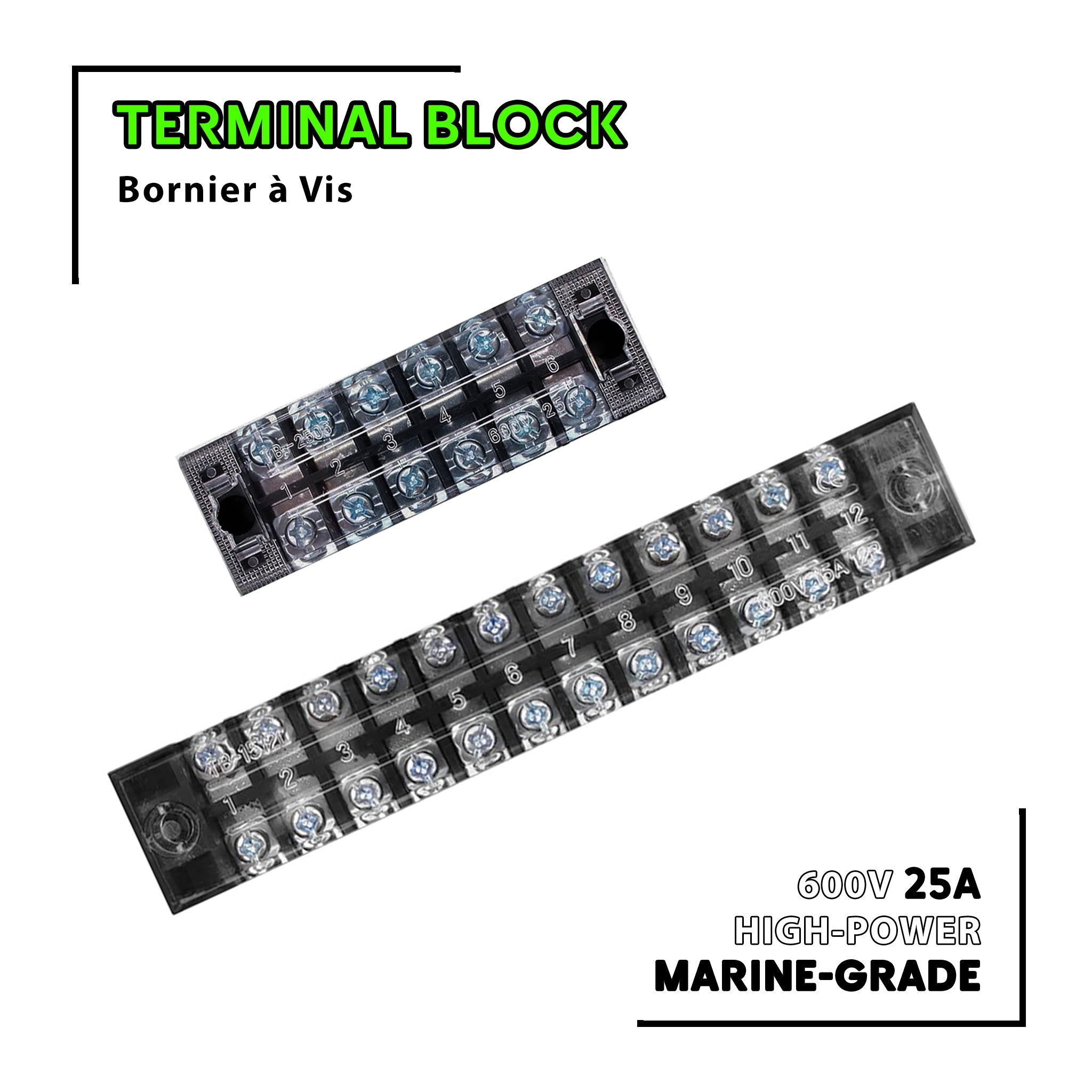 Borniers de distribution electrique pour bateaux voiliers yachts application marine. Baywatt
