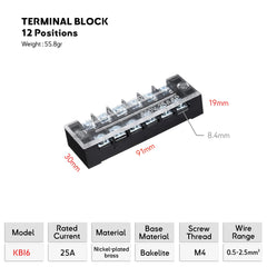 Boîte à fusibles marine étanche 6 voies 12V 24V DC, bloc de distribution électrique avec bornier, idéal bateau voilier pêche, fixation vis inox, câble management.