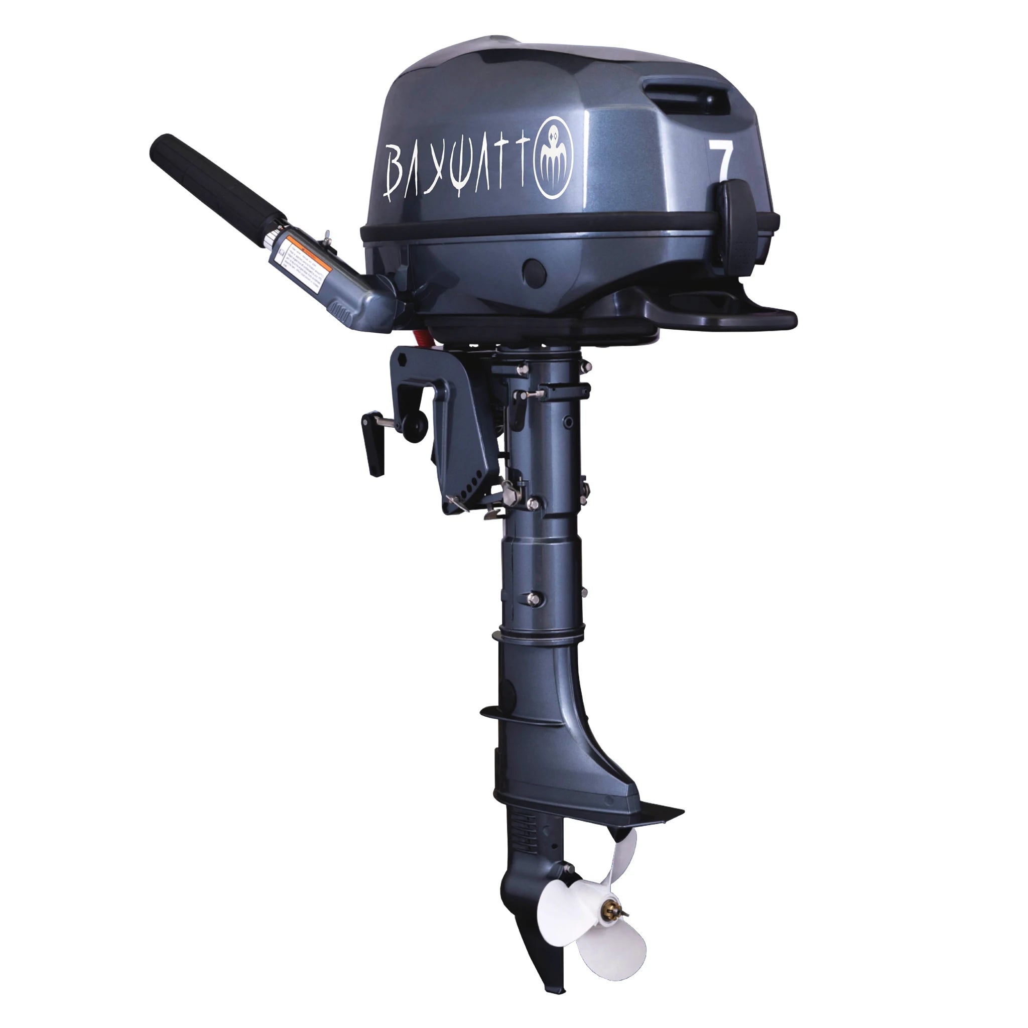 5.1 kW electric outboard 48V, 5500rpm, short shaft, metal propeller, tiller handle, safety lanyard