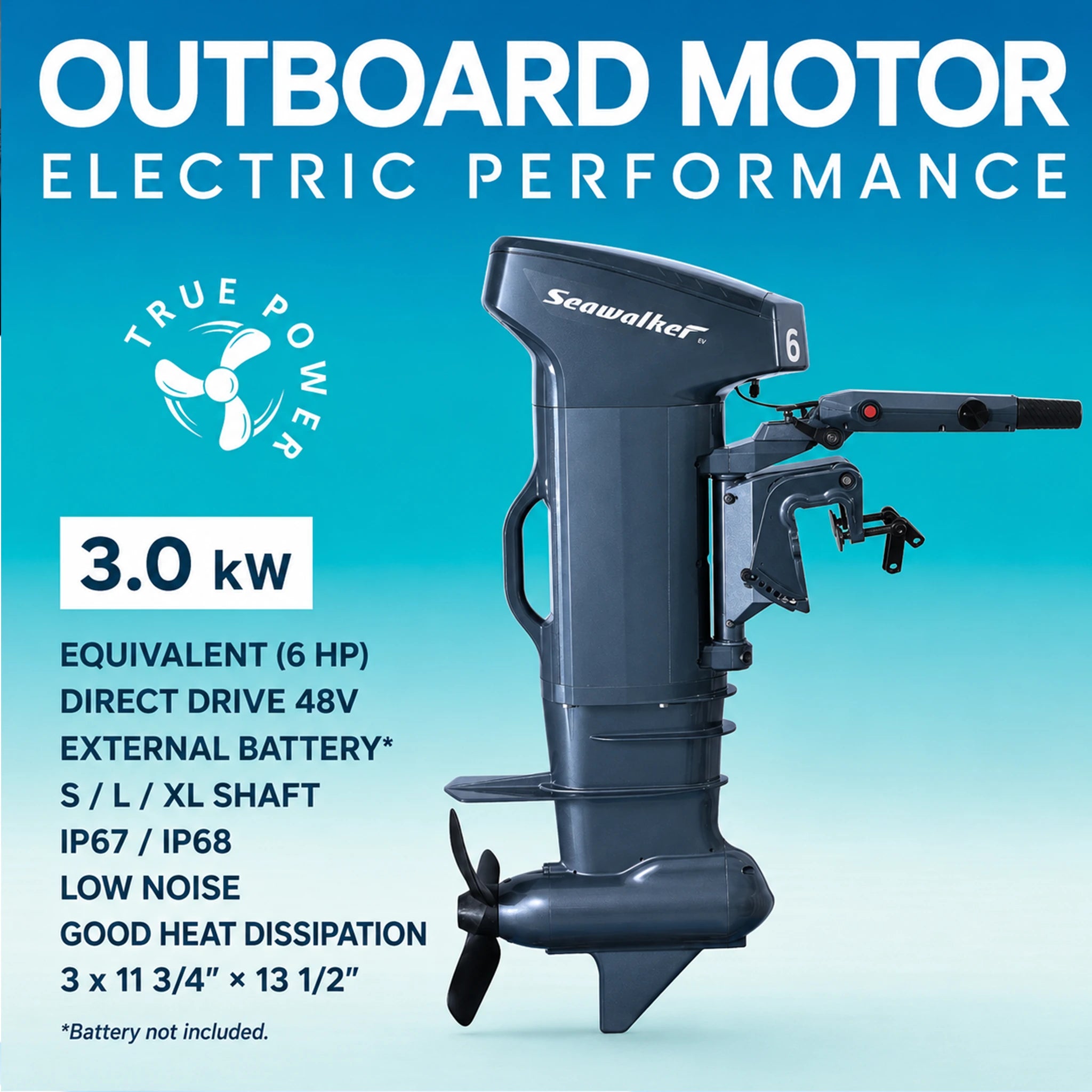 Moteur Hors-Bord Électrique MINRS 612W 12V - 5 AV + 3 AR Pour Bateau De Pêche, Avec Protection