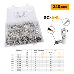 Pack of 240pcs copper tin-plated lugs for marine boat application Baywatt.com